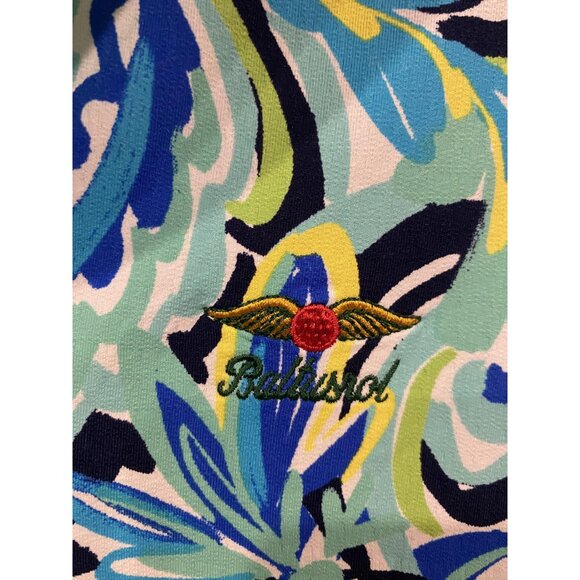 IBKUL Shirt Womens Small Blue Green Paisley UPF 50+ Long Sleeve Quarter Zip Golf - Picture 3 of 4